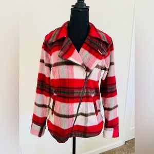 Cabi red plaid jacket XS